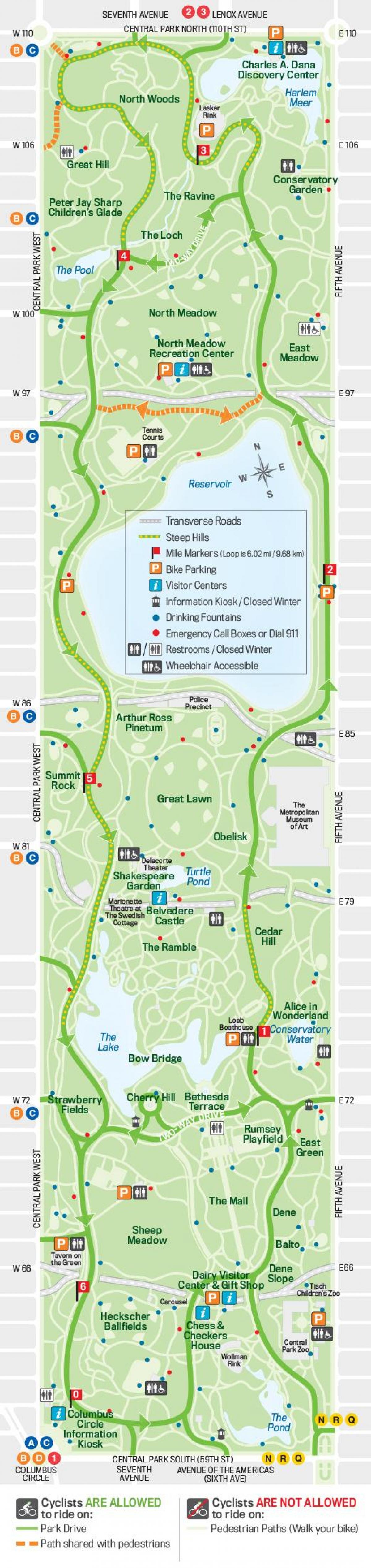 自行车的地图中央公园