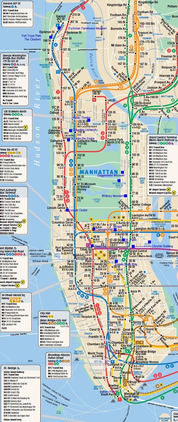 曼哈顿铁路的地图