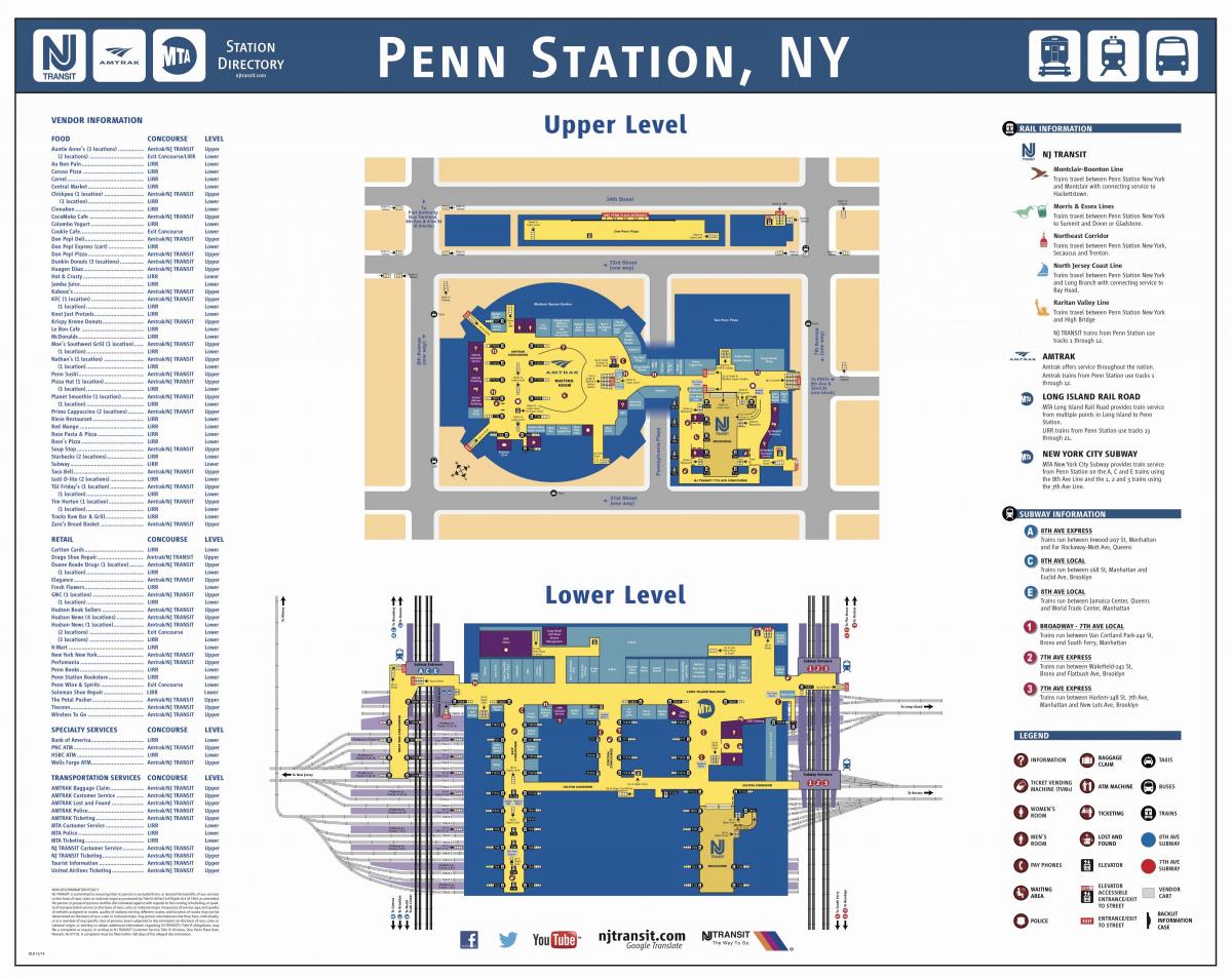 宾州车站曼哈顿的地图