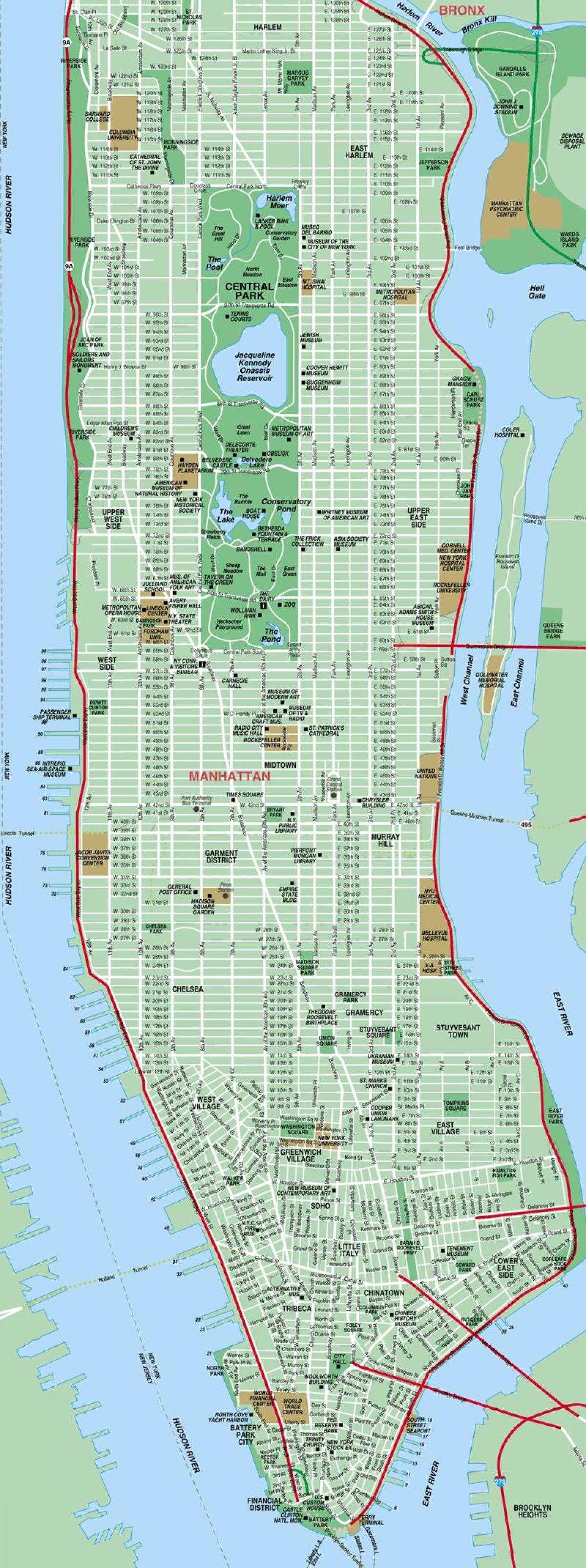 印刷地图的曼哈顿