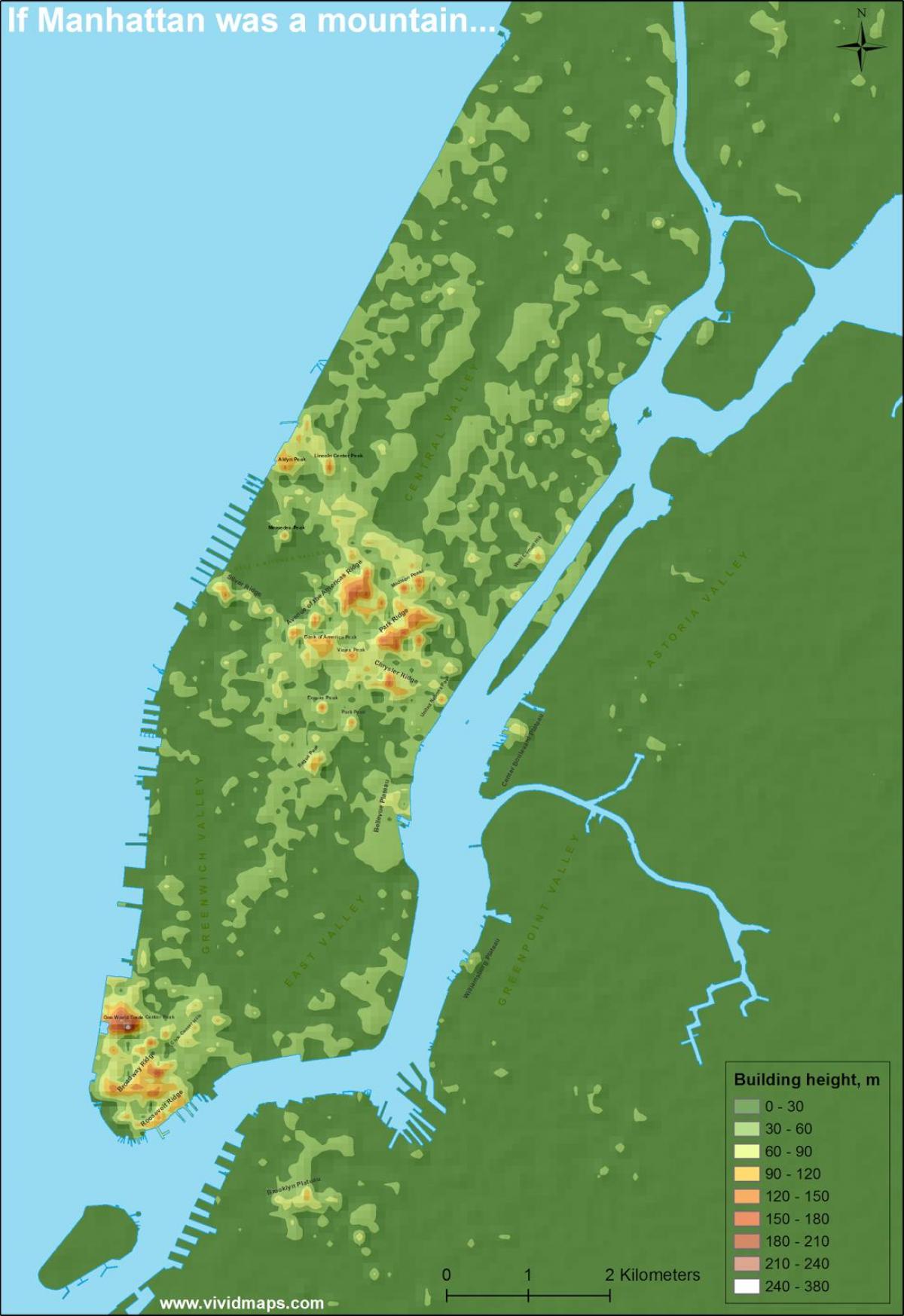 高程地图的曼哈顿