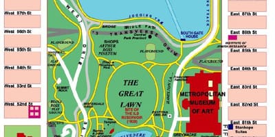 中央公园的曼哈顿的地图