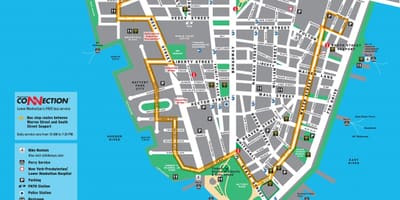 下曼哈顿的旅游地图走